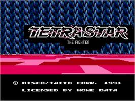 Title screen of Tetrastar - The Fighter on the Nintendo NES.