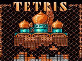 Title screen of Tetris on the Nintendo NES.