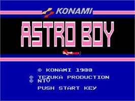 Title screen of Tetsuwan Atom on the Nintendo NES.