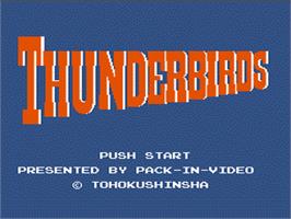 Title screen of Thunderbirds on the Nintendo NES.