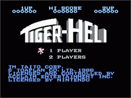 Title screen of Tiger Heli on the Nintendo NES.