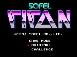 Title screen of Titan on the Nintendo NES.