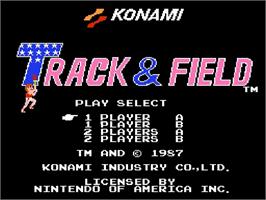 Title screen of Track And Field on the Nintendo NES.