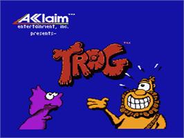 Title screen of Trog on the Nintendo NES.