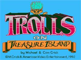 Title screen of Trolls On Treasure Island on the Nintendo NES.