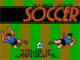 Title screen of Ultimate League Soccer on the Nintendo NES.