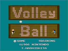 Title screen of Volleyball on the Nintendo NES.