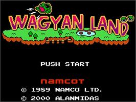 Title screen of Wagyan Land on the Nintendo NES.