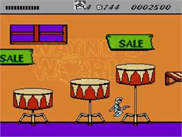 Title screen of Wayne's World on the Nintendo NES.
