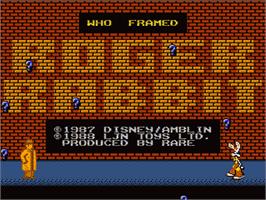 Title screen of Who Framed Roger Rabbit? on the Nintendo NES.