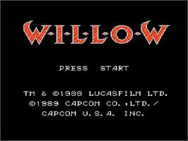 Title screen of Willow on the Nintendo NES.