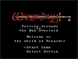 Title screen of Wizardry - Proving Grounds Of The Mad Overlord on the Nintendo NES.