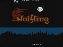 Title screen of Wolfling on the Nintendo NES.