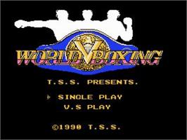 Title screen of World Boxing on the Nintendo NES.