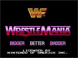 Title screen of Wwf Wrestlemania on the Nintendo NES.