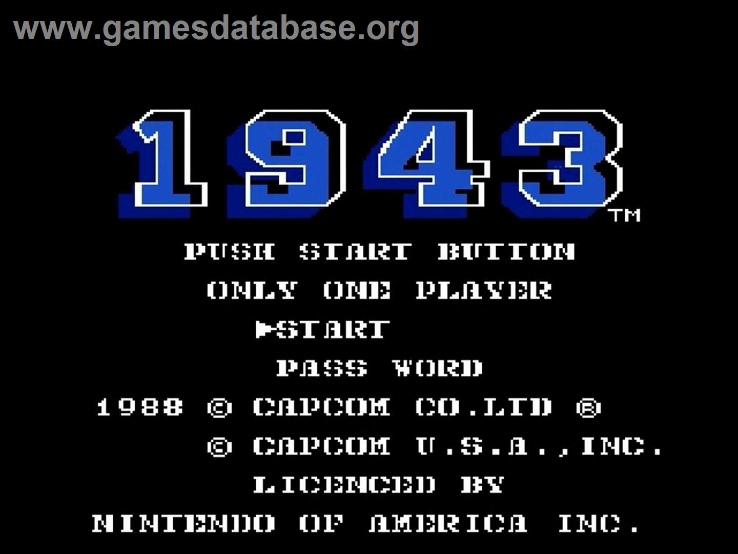 1943 - The Battle Of Midway - Nintendo NES - Artwork - Title Screen
