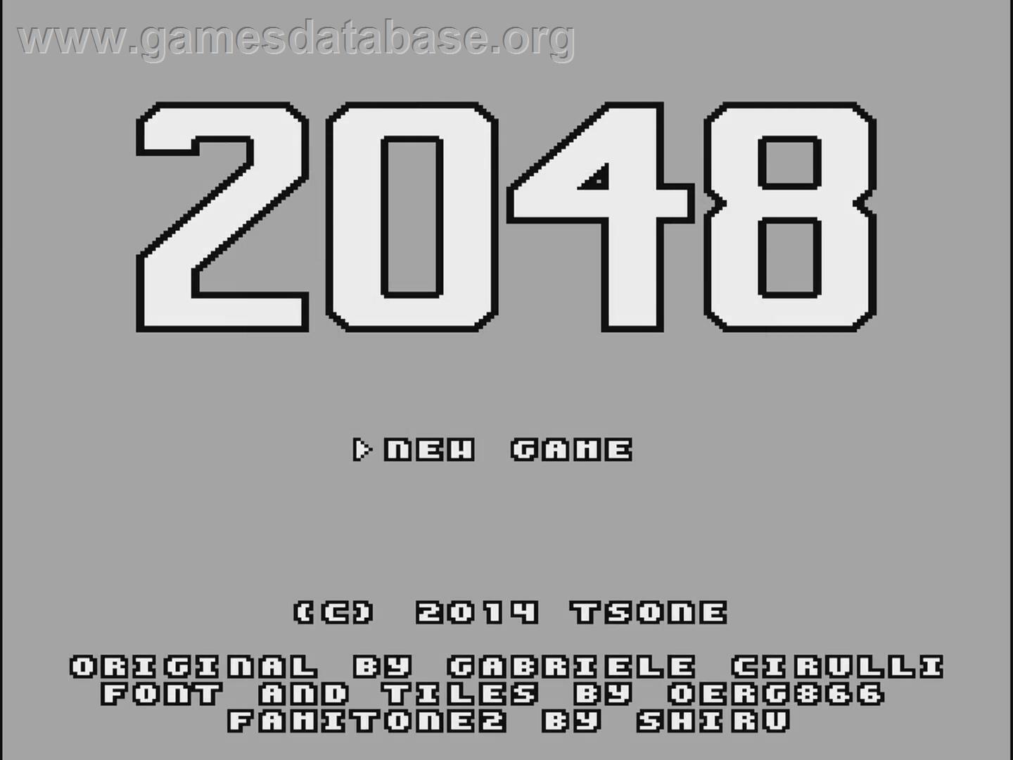 2048 - Nintendo NES - Artwork - Title Screen