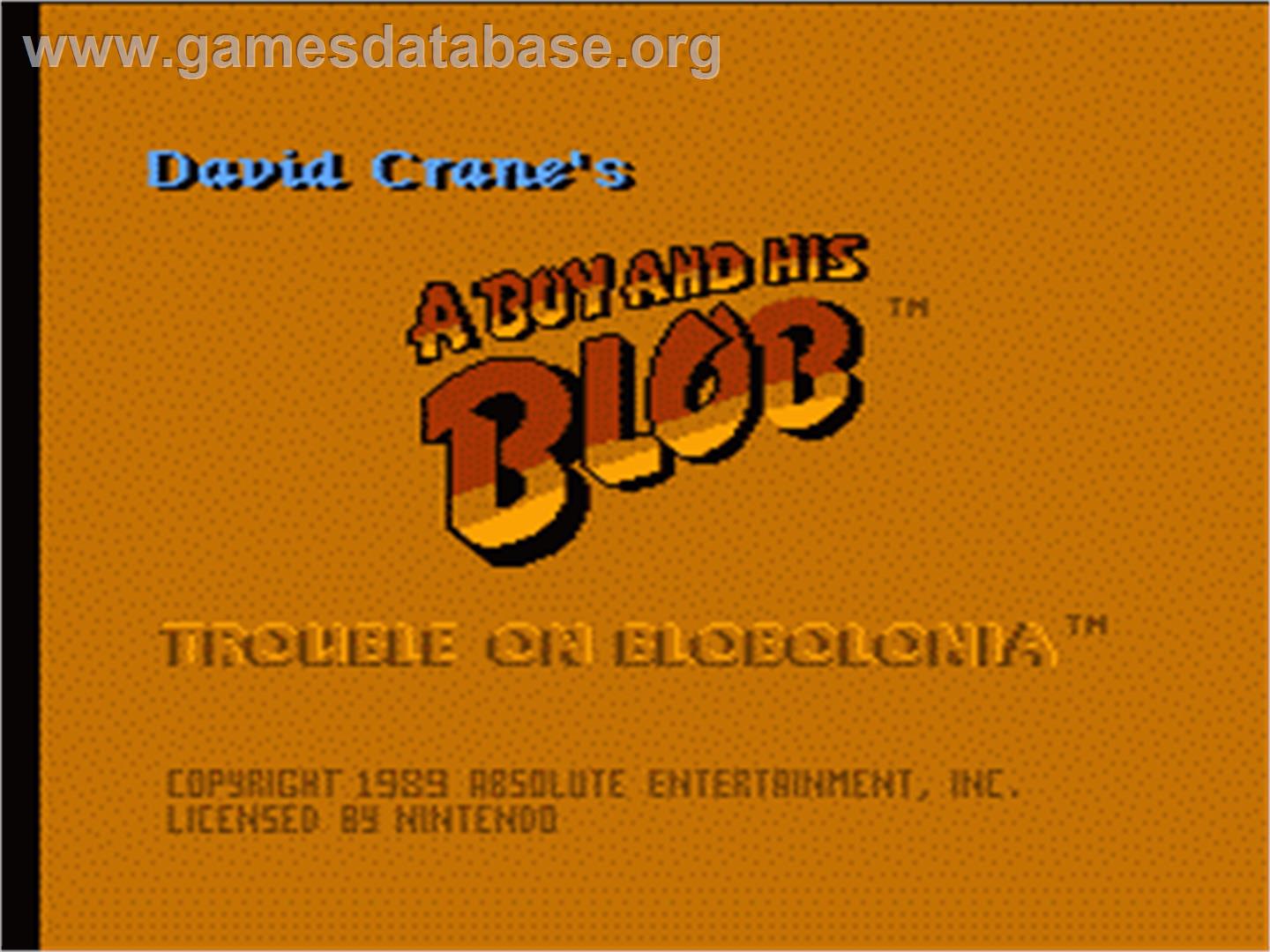 A Boy and his Blob: Trouble on Blobolonia - Nintendo NES - Artwork - Title Screen