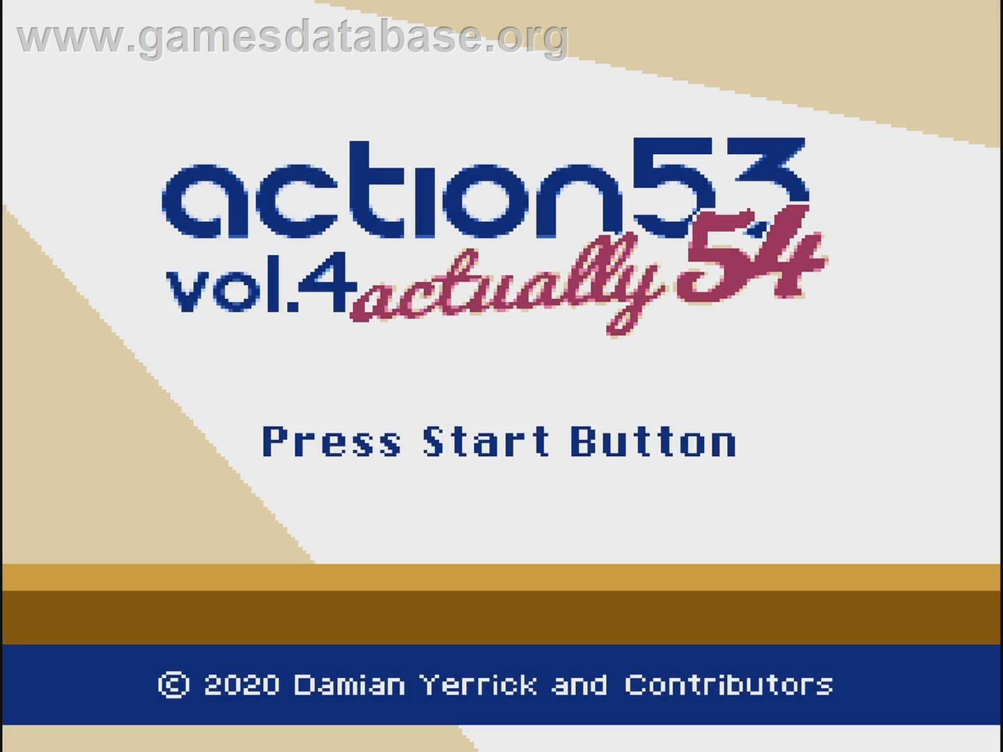 Action 53 Volume 4 - Nintendo NES - Artwork - Title Screen