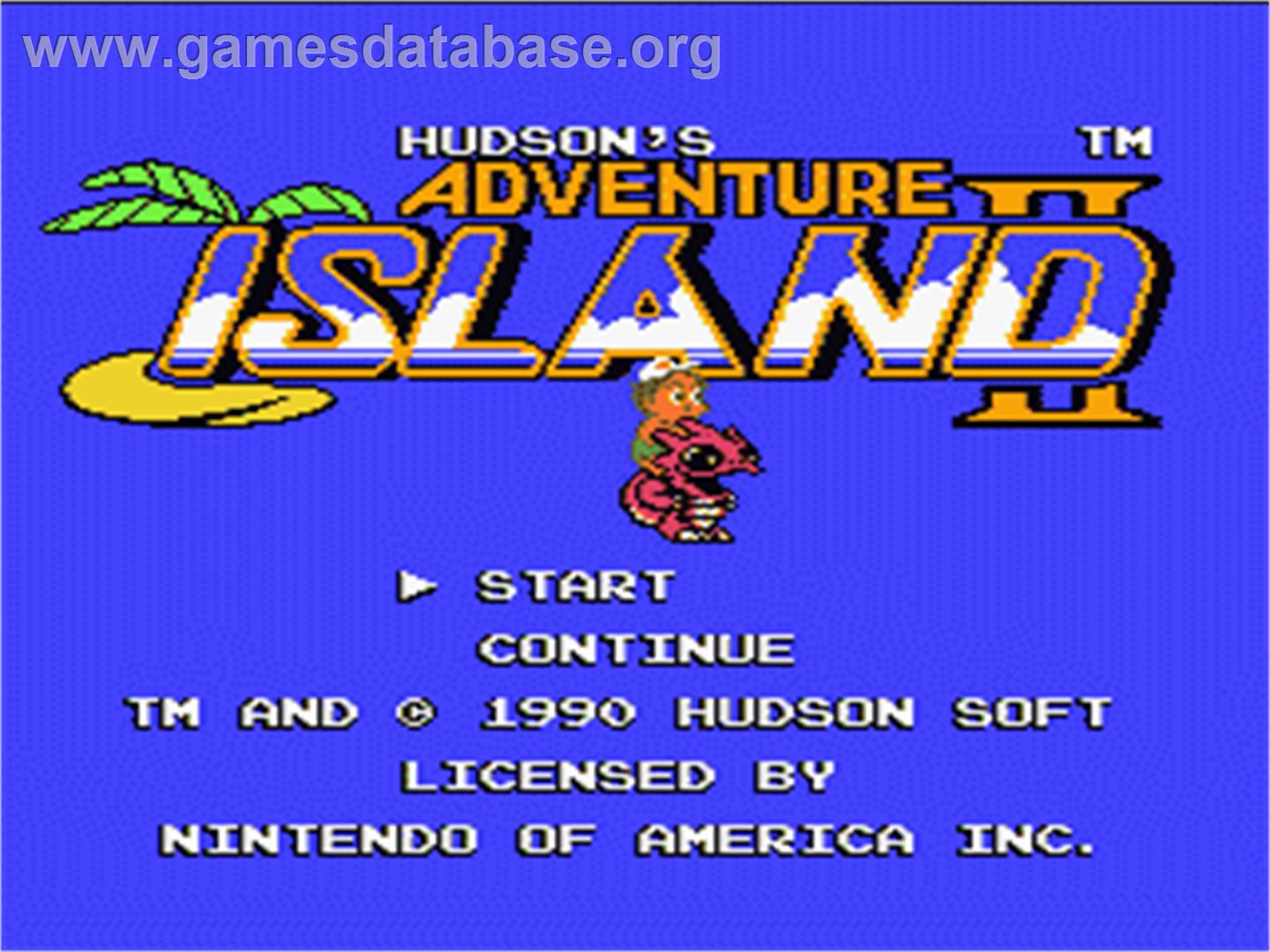 Adventure Island 2 - Nintendo NES - Artwork - Title Screen