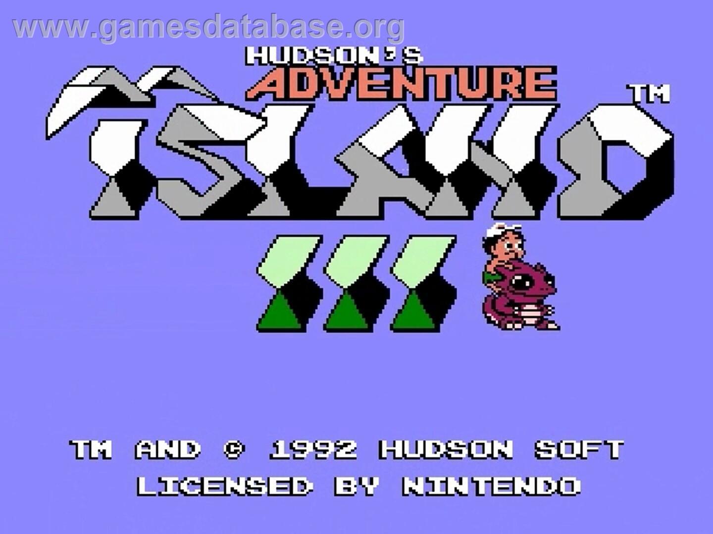 Adventure Island 3 - Nintendo NES - Artwork - Title Screen