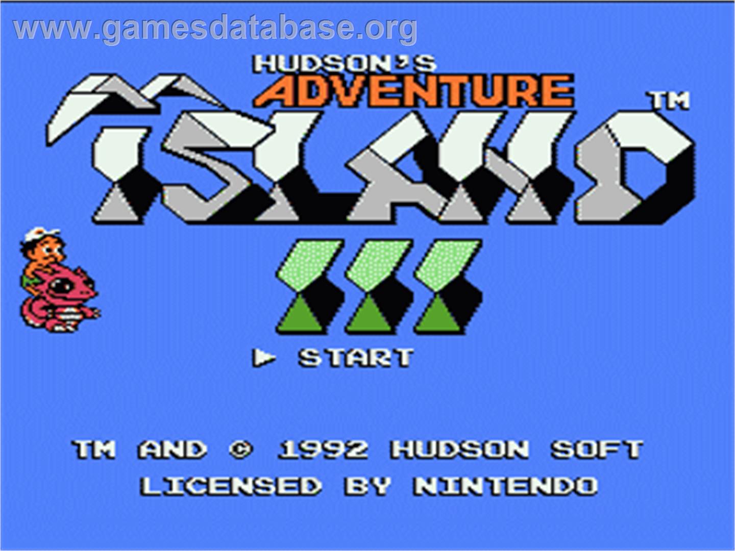 Adventure Island 3 - Nintendo NES - Artwork - Title Screen