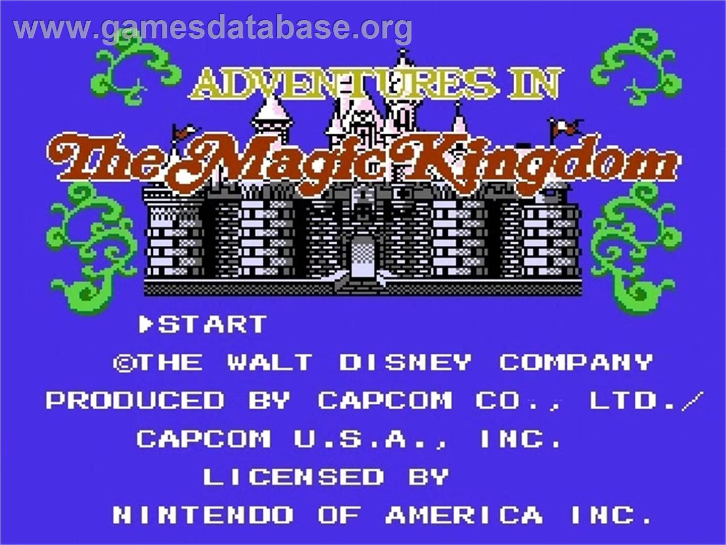Adventures in the Magic Kingdom - Nintendo NES - Artwork - Title Screen