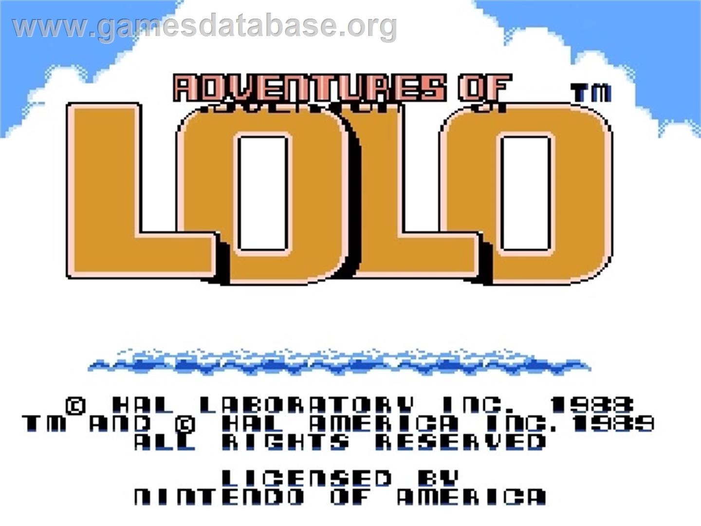 Adventures of Lolo - Nintendo NES - Artwork - Title Screen