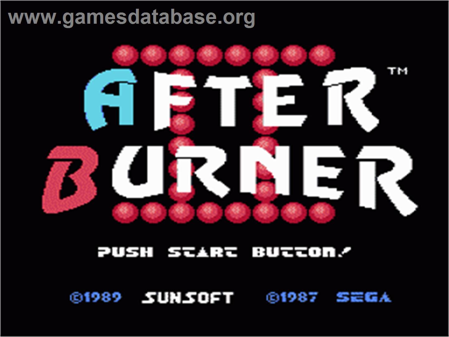 After Burner - Nintendo NES - Artwork - Title Screen
