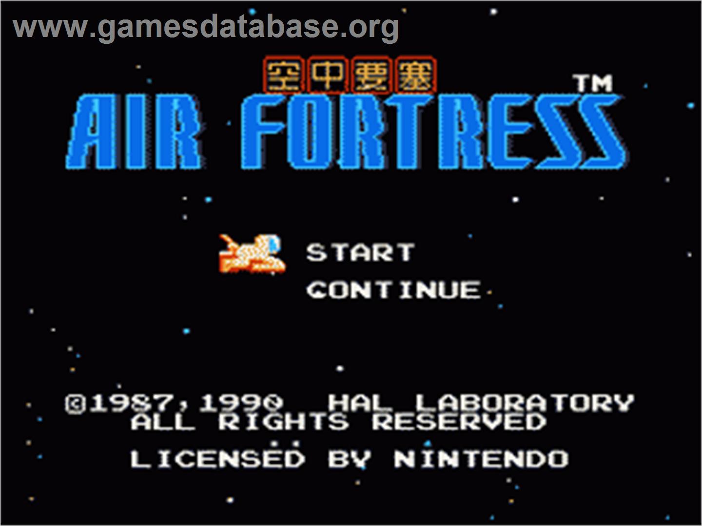 Air Fortress - Nintendo NES - Artwork - Title Screen