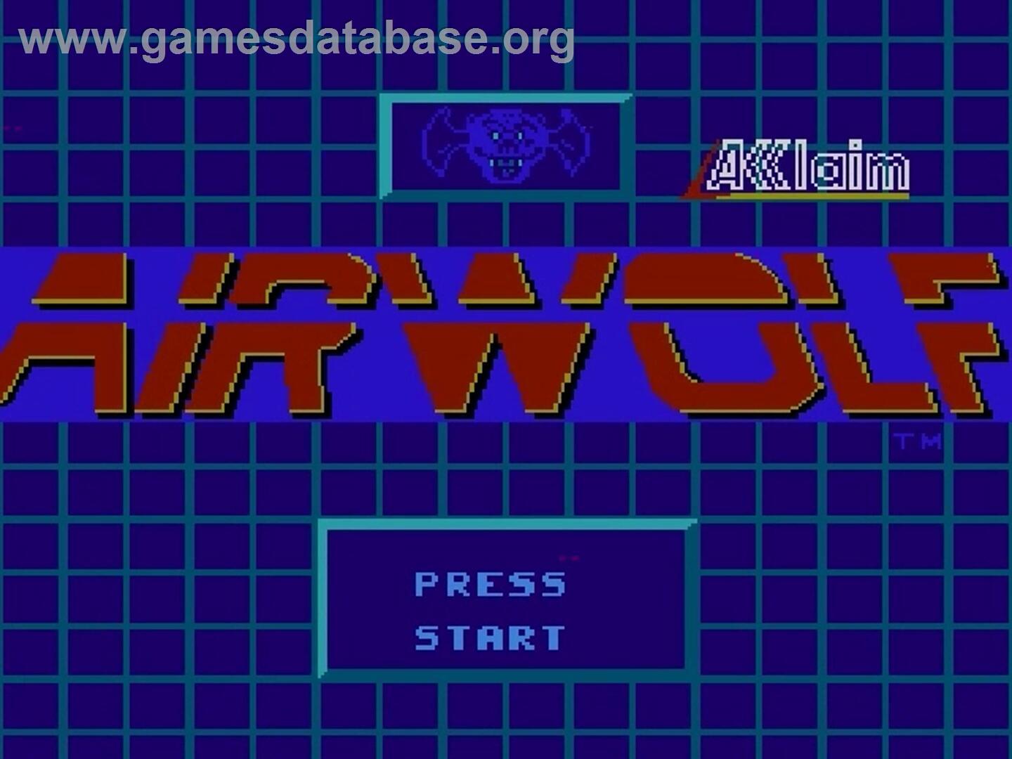 Airwolf - Nintendo NES - Artwork - Title Screen