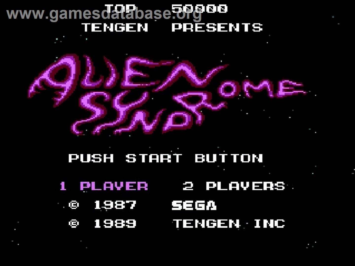 Alien Syndrome - Nintendo NES - Artwork - Title Screen