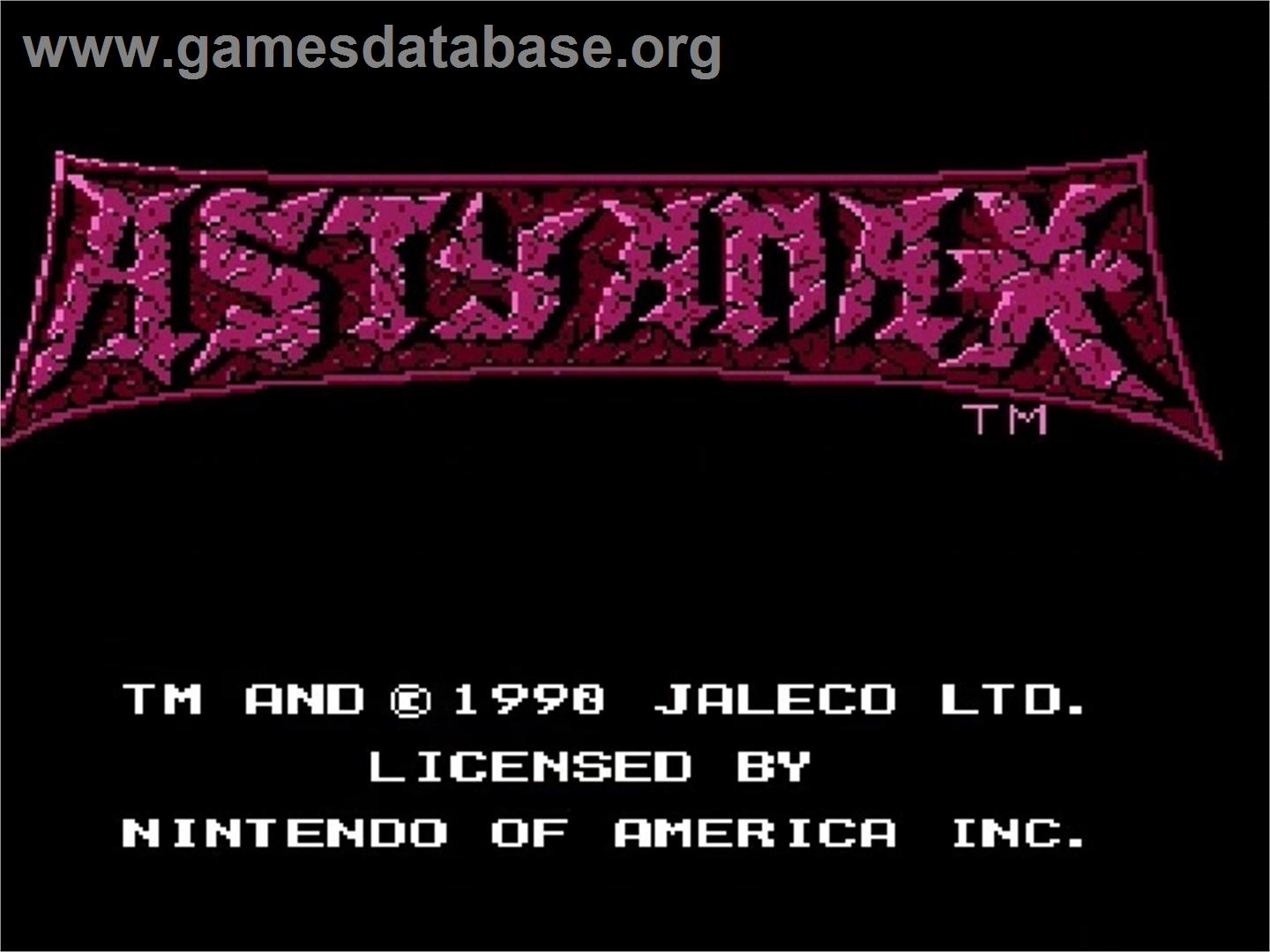 Astyanax, The - Nintendo NES - Artwork - Title Screen