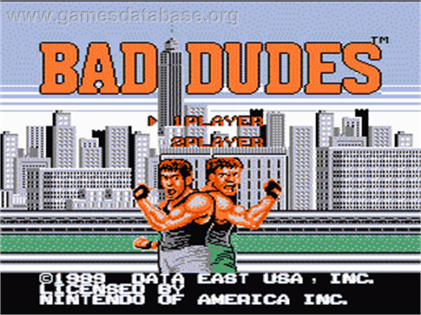 Bad Dudes - Nintendo NES - Artwork - Title Screen