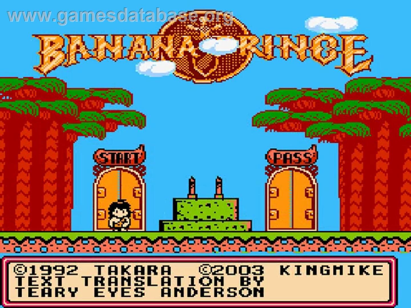 Banana Prince - Nintendo NES - Artwork - Title Screen
