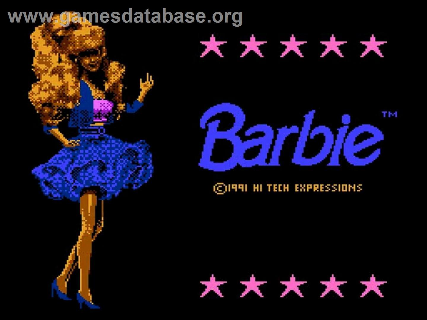 Barbie - Nintendo NES - Artwork - Title Screen