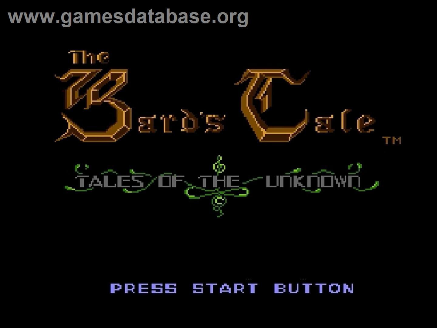 Bard's Tale, The - Nintendo NES - Artwork - Title Screen