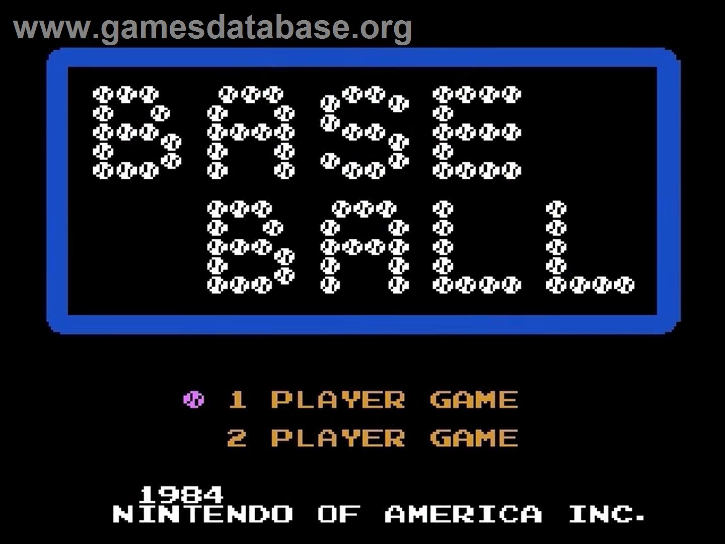 Baseball - Nintendo NES - Artwork - Title Screen