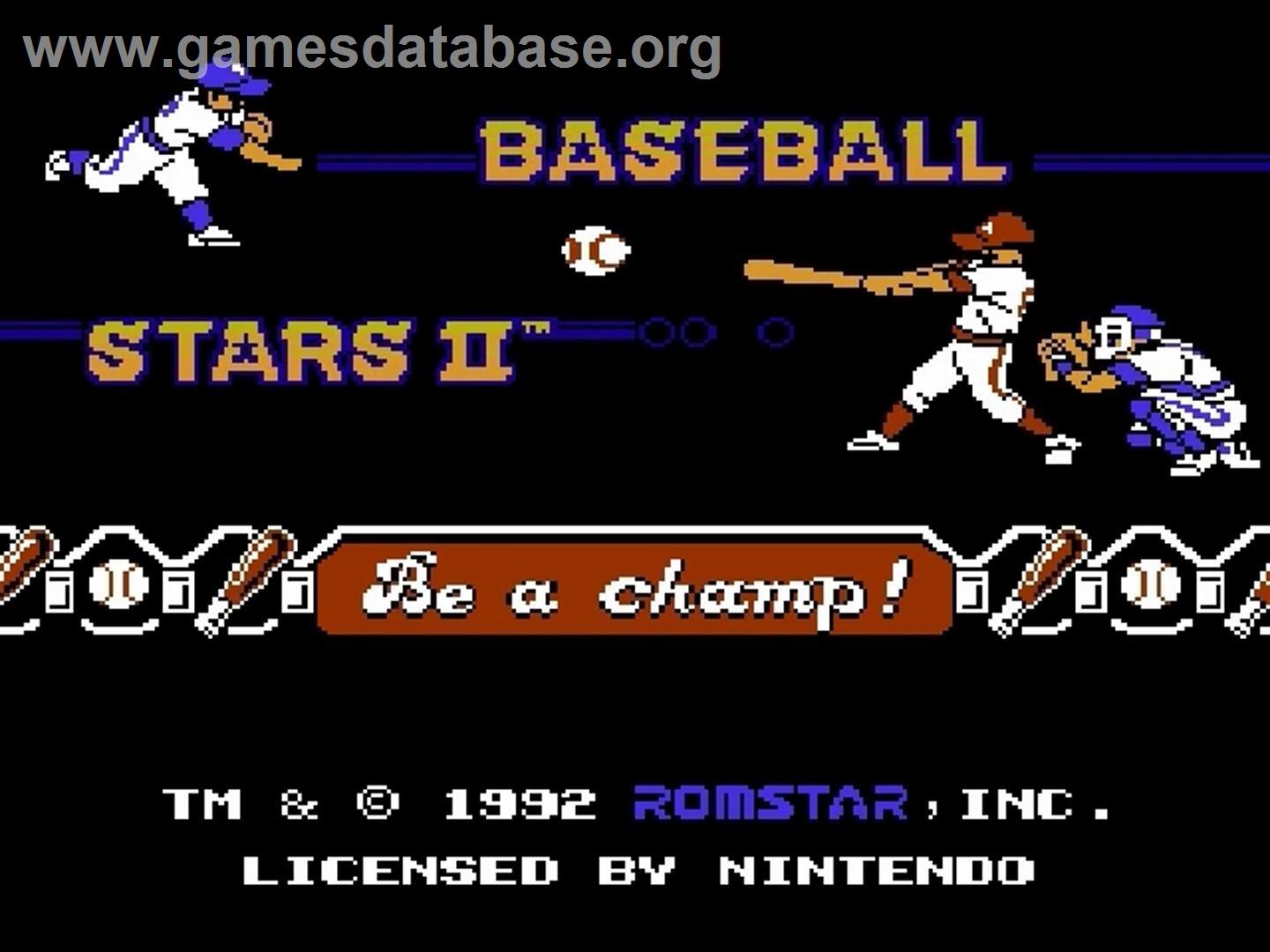 Baseball Stars 2 - Nintendo NES - Artwork - Title Screen