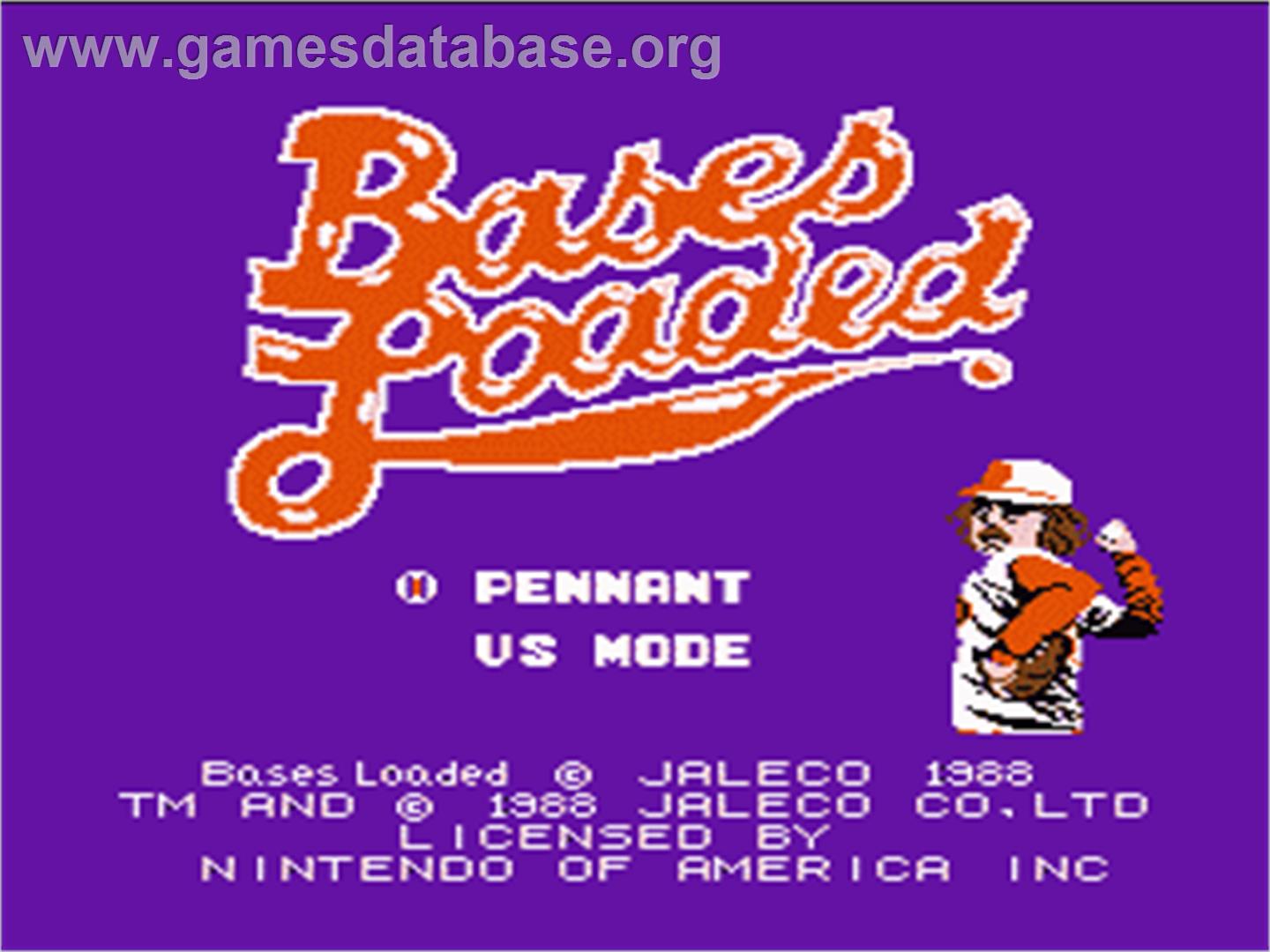 Bases Loaded - Nintendo NES - Artwork - Title Screen
