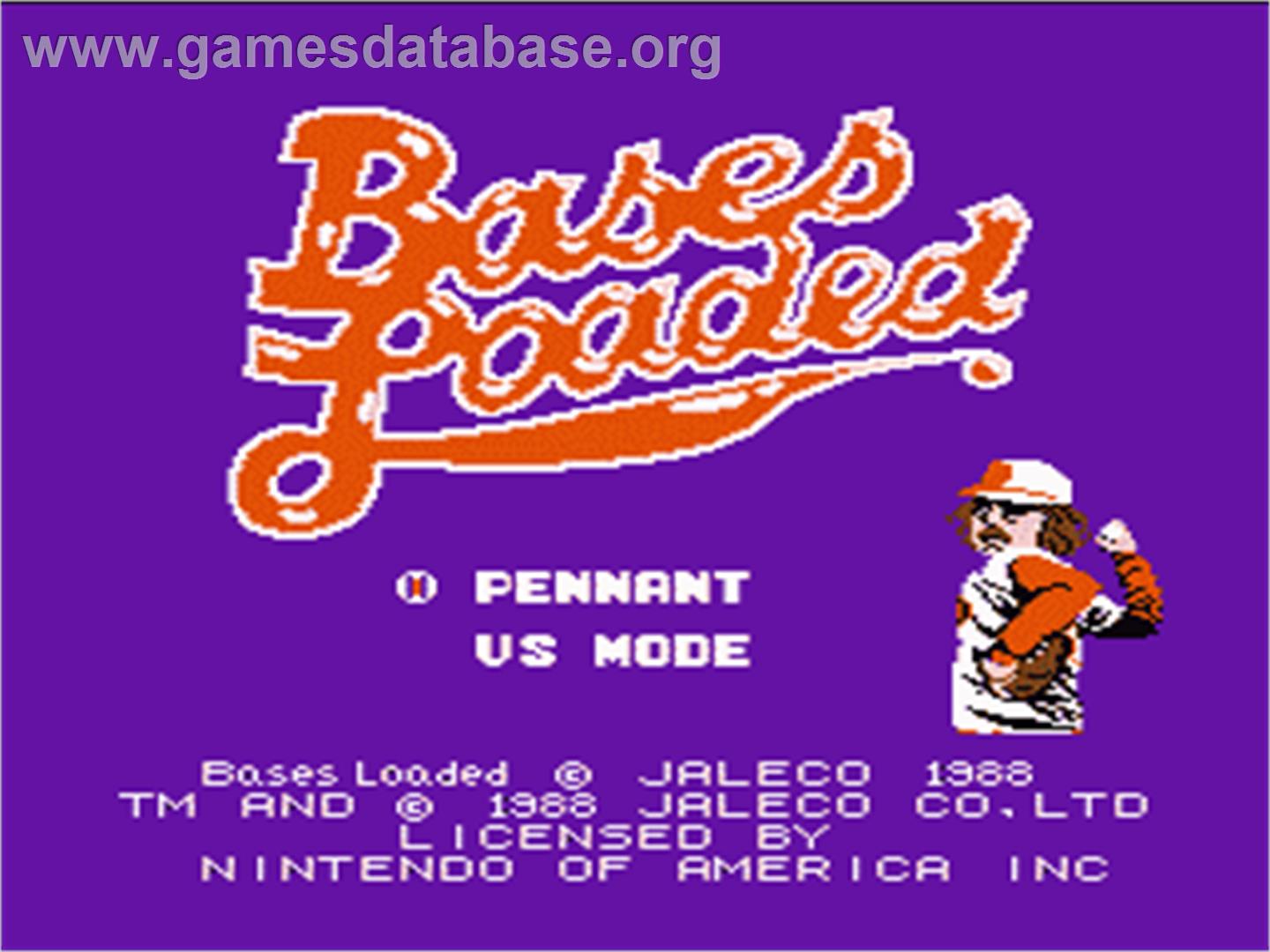 Bases Loaded - Nintendo NES - Artwork - Title Screen