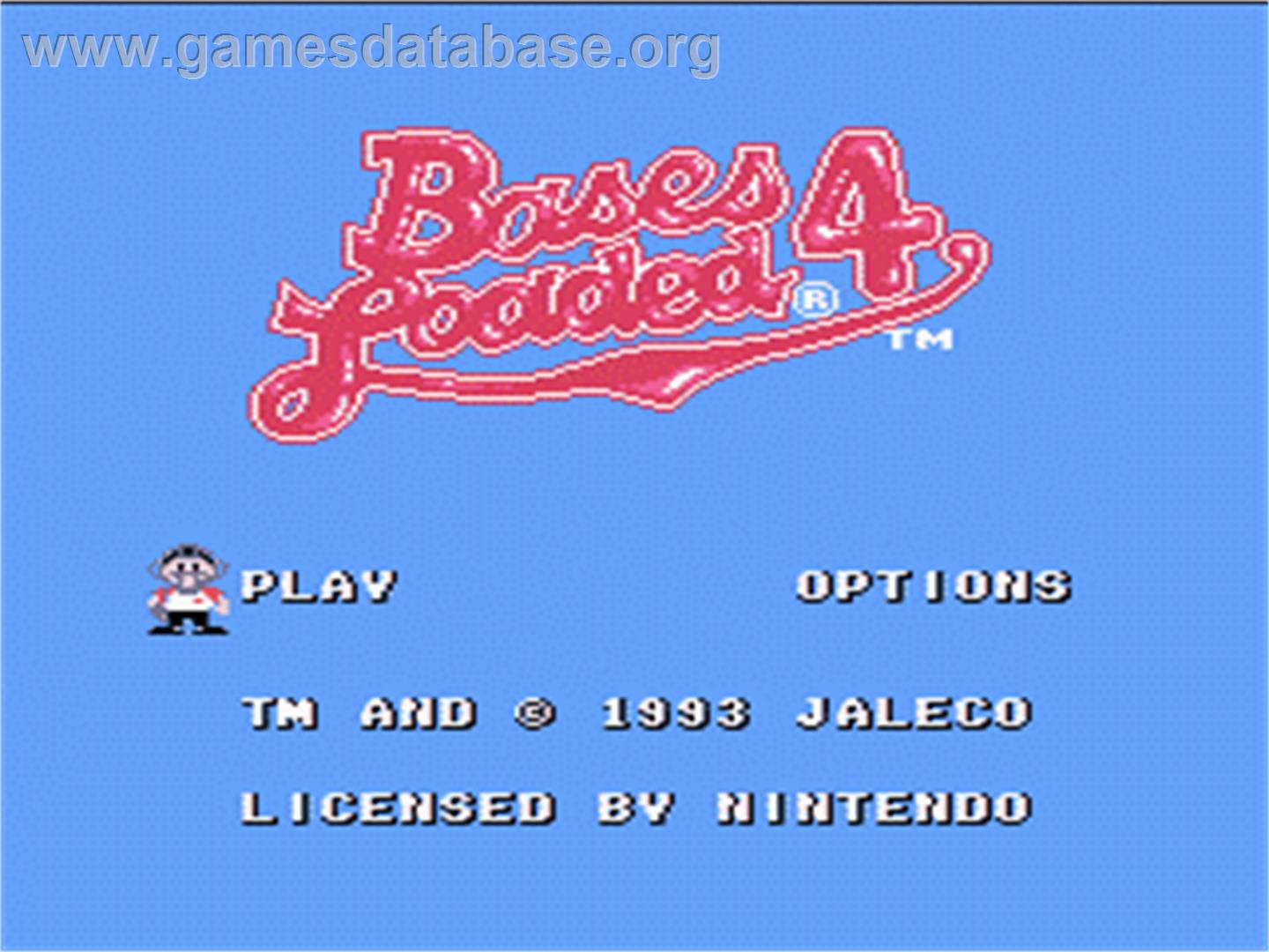Bases Loaded 4 - Nintendo NES - Artwork - Title Screen