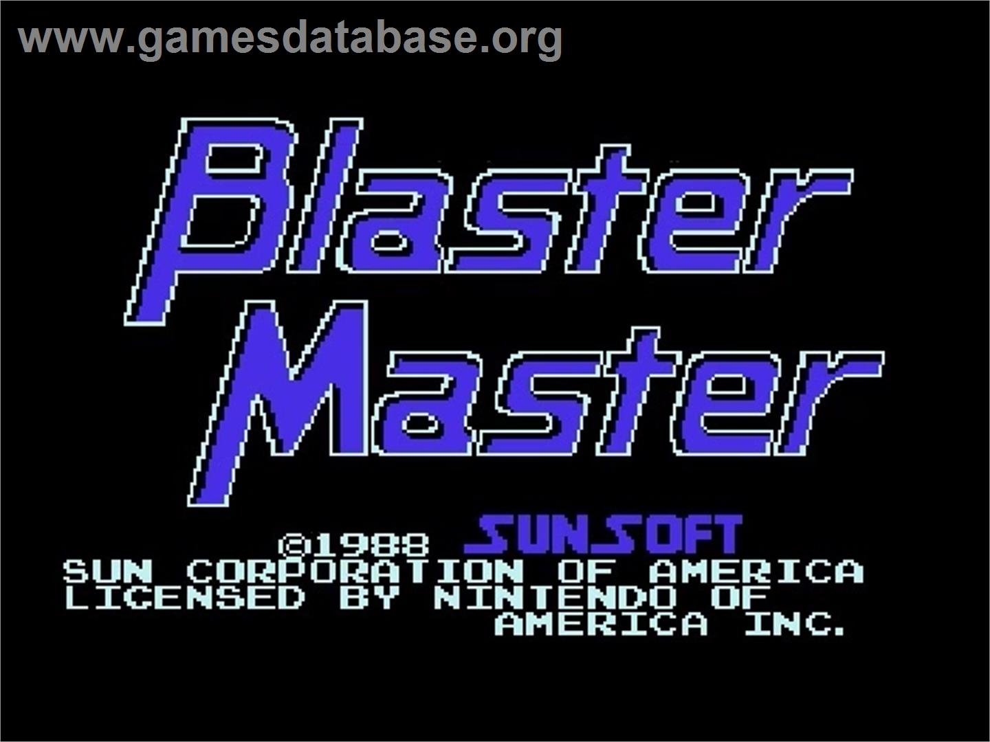 Blaster Master - Nintendo NES - Artwork - Title Screen