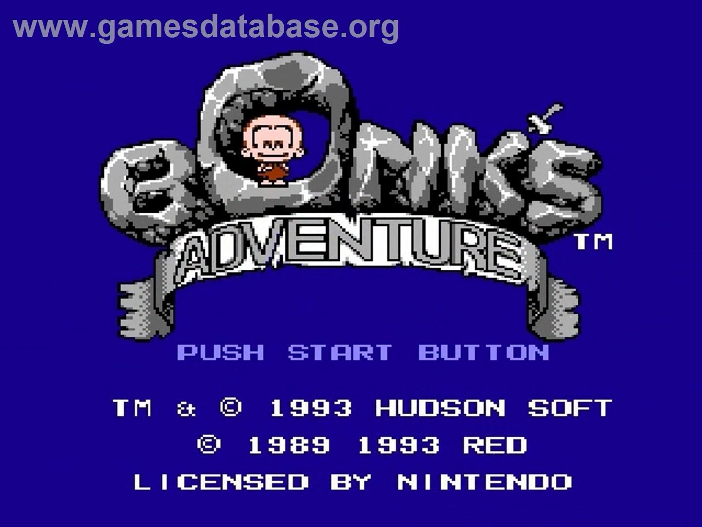Bonk's Adventure - Nintendo NES - Artwork - Title Screen