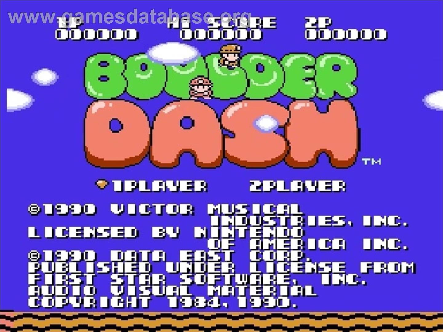 Boulder Dash - Nintendo NES - Artwork - Title Screen