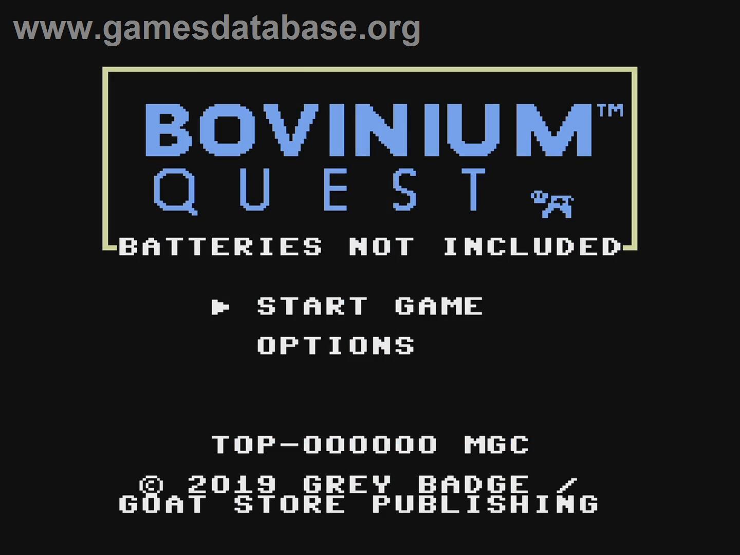 Bovinium Quest - Batteries Not Included - Nintendo NES - Artwork - Title Screen