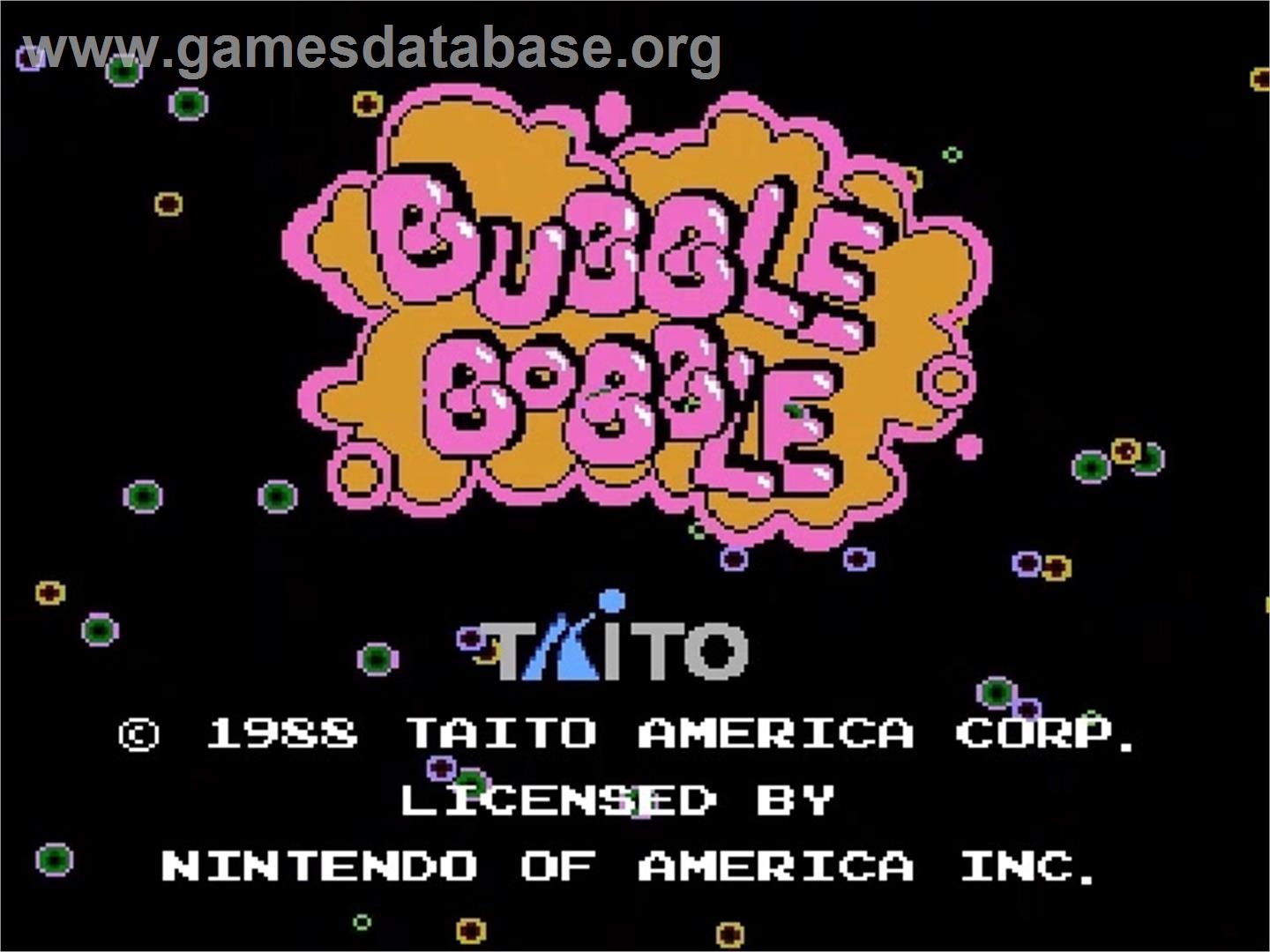 Bubble Bobble - Nintendo NES - Artwork - Title Screen