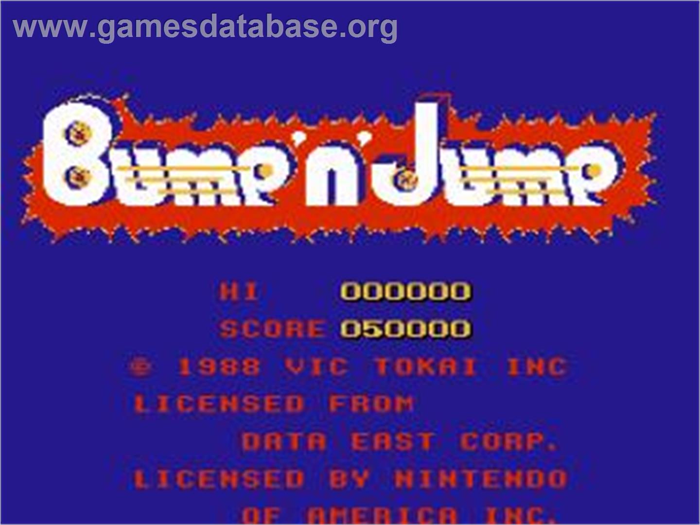 Bump 'n' Jump - Nintendo NES - Artwork - Title Screen