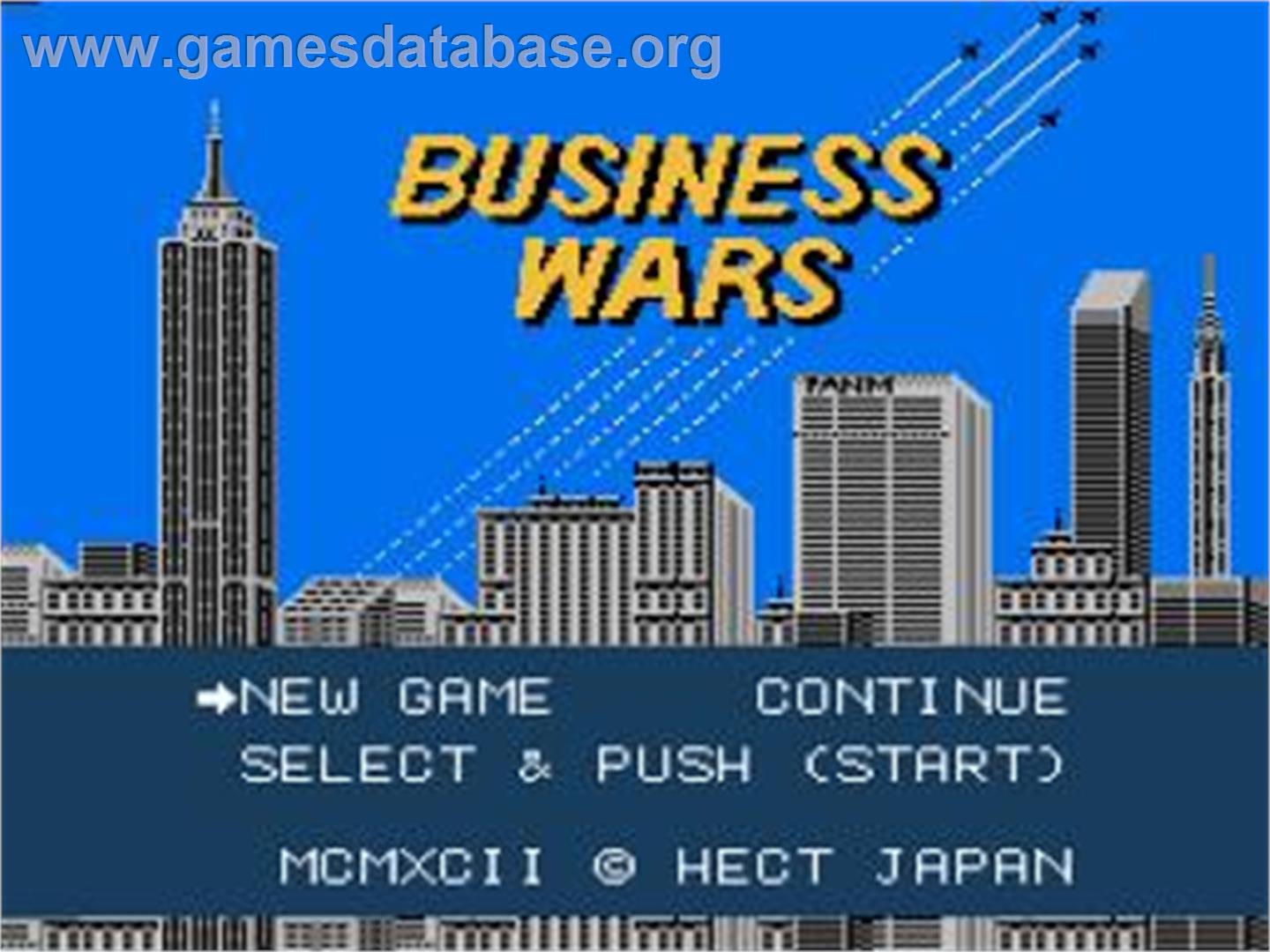 Business Wars - Nintendo NES - Artwork - Title Screen