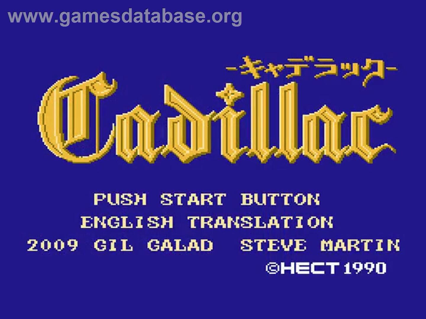 Cadillac - Nintendo NES - Artwork - Title Screen